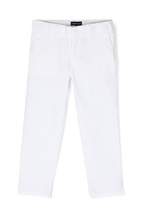 White stretch-cotton chino trousers EMPORIO ARMANI KIDS | 8N4P604N6YZ0100